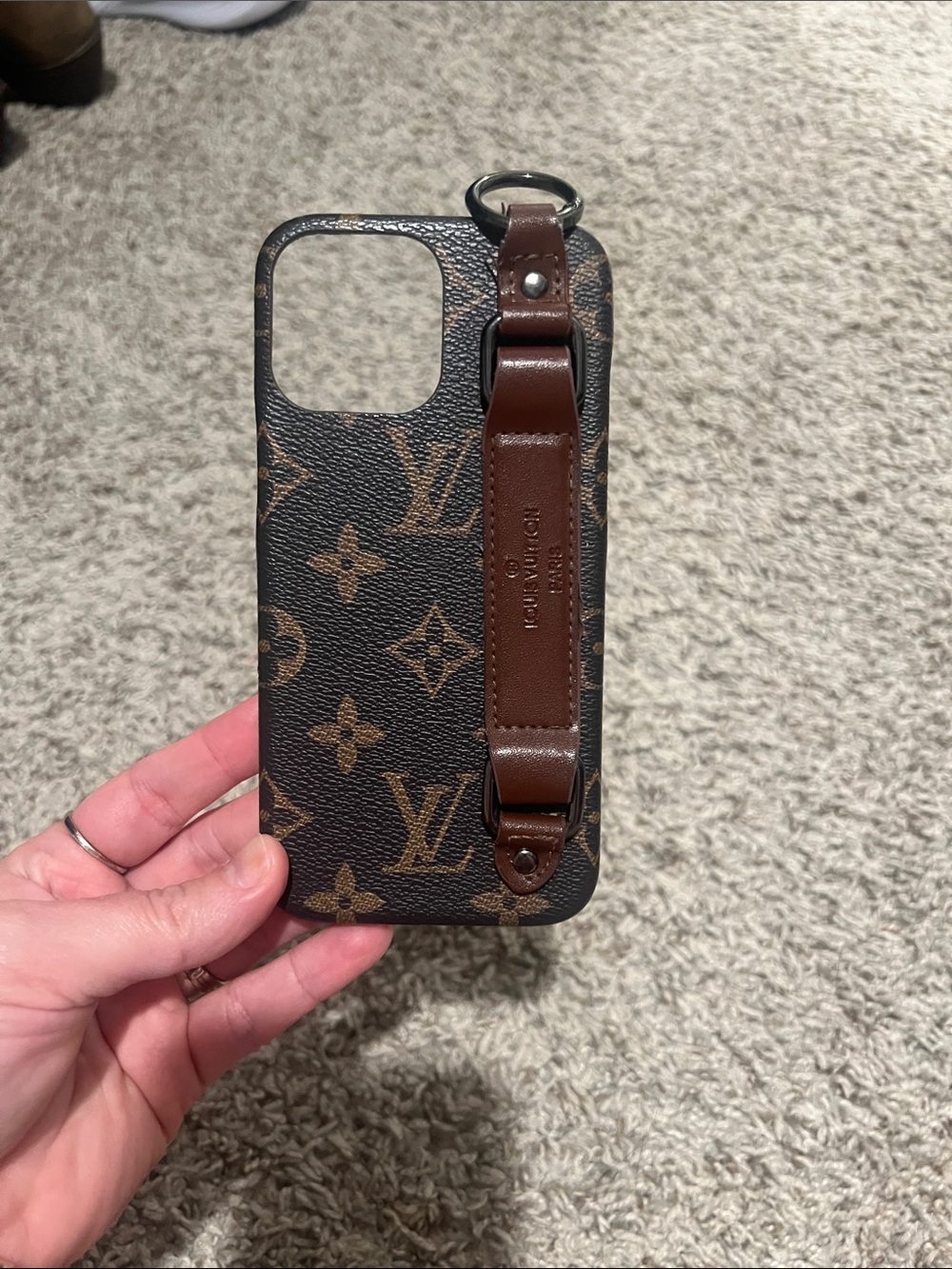 Brown Monogram Hand Strap Phone Case iPhone 13 Pro Max case